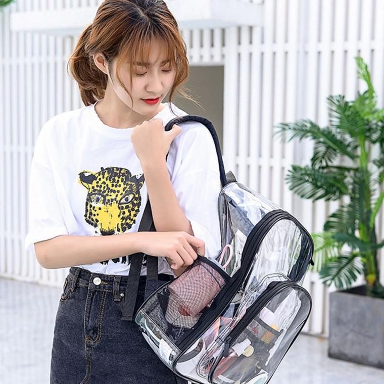 수영가방 여름가방 물놀이가방 해수욕장가방 비치백 투명가방 투명백팩 블랙