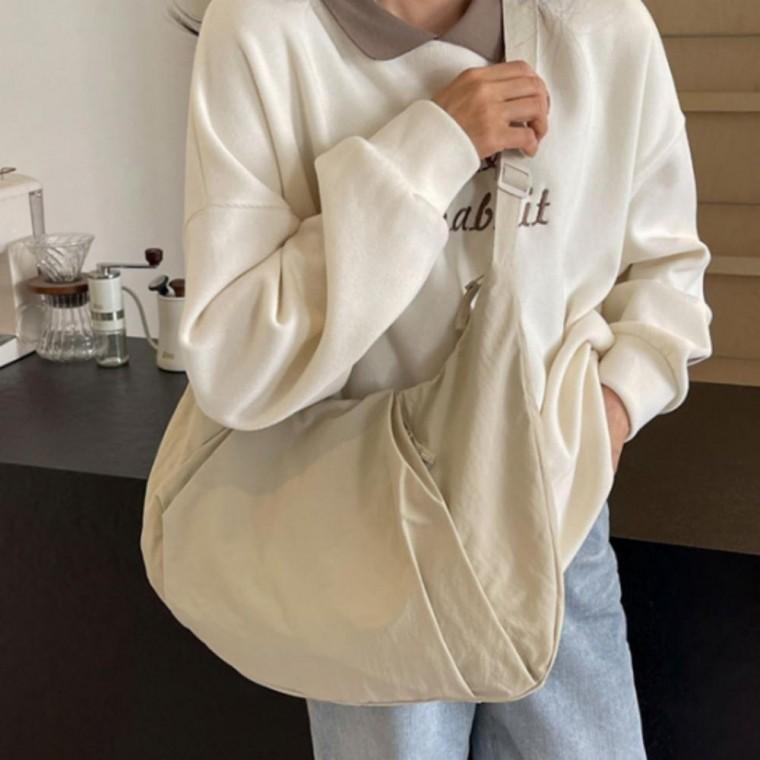 크로와상 천 내추럴 크로스백 숄더백 가벼운 가방 나일론백