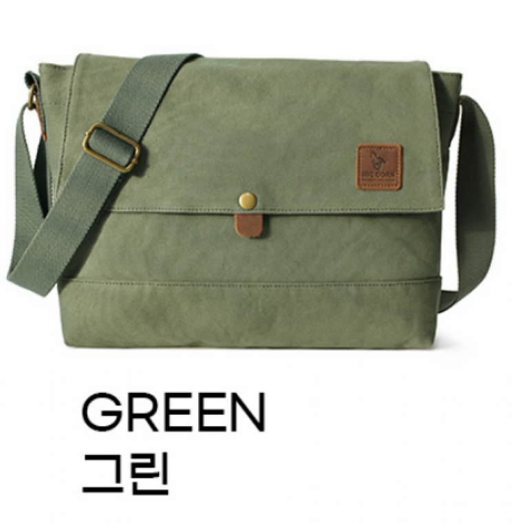 69 07 소가죽 메신저백 캔버스 학생크로스백 보조가방