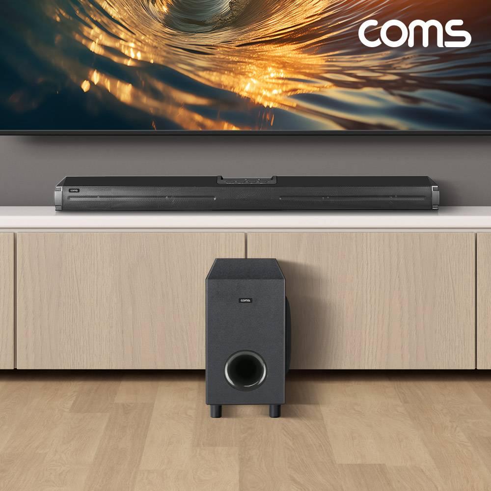 120W 고출력 사운드바 2 1ch 우퍼 홈시어터 블루투스 가성비 TV 거실 스피커 FM 라디오