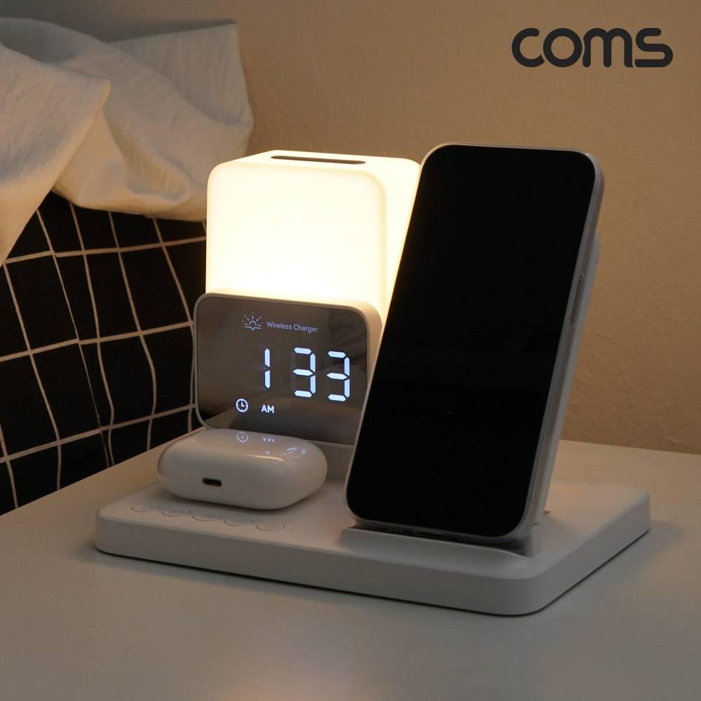 COMS 6in1 무드등 시계 무선 충전기 워치용