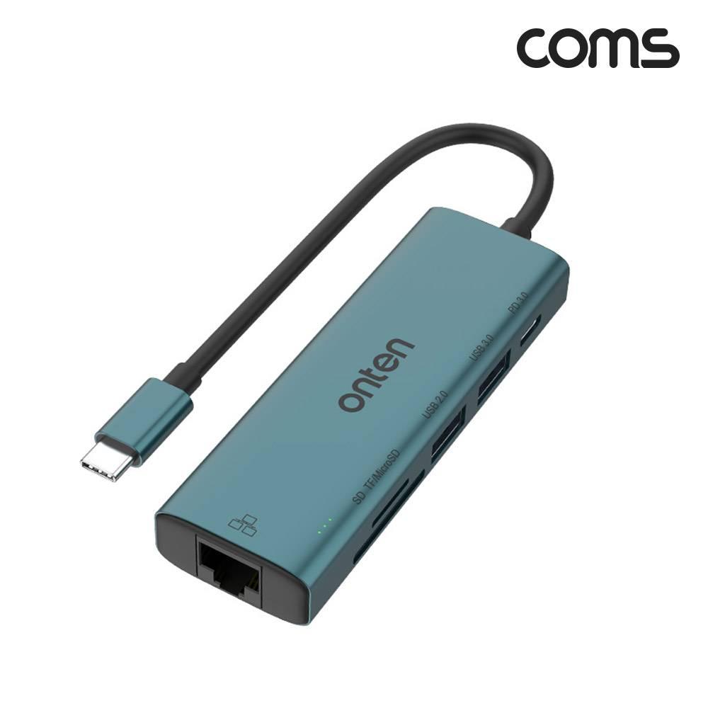 C타입 USB 멀티허브 컨버터 Type C USB3.0 카드리더 SD TF 이더넷 PD 충전 FW975