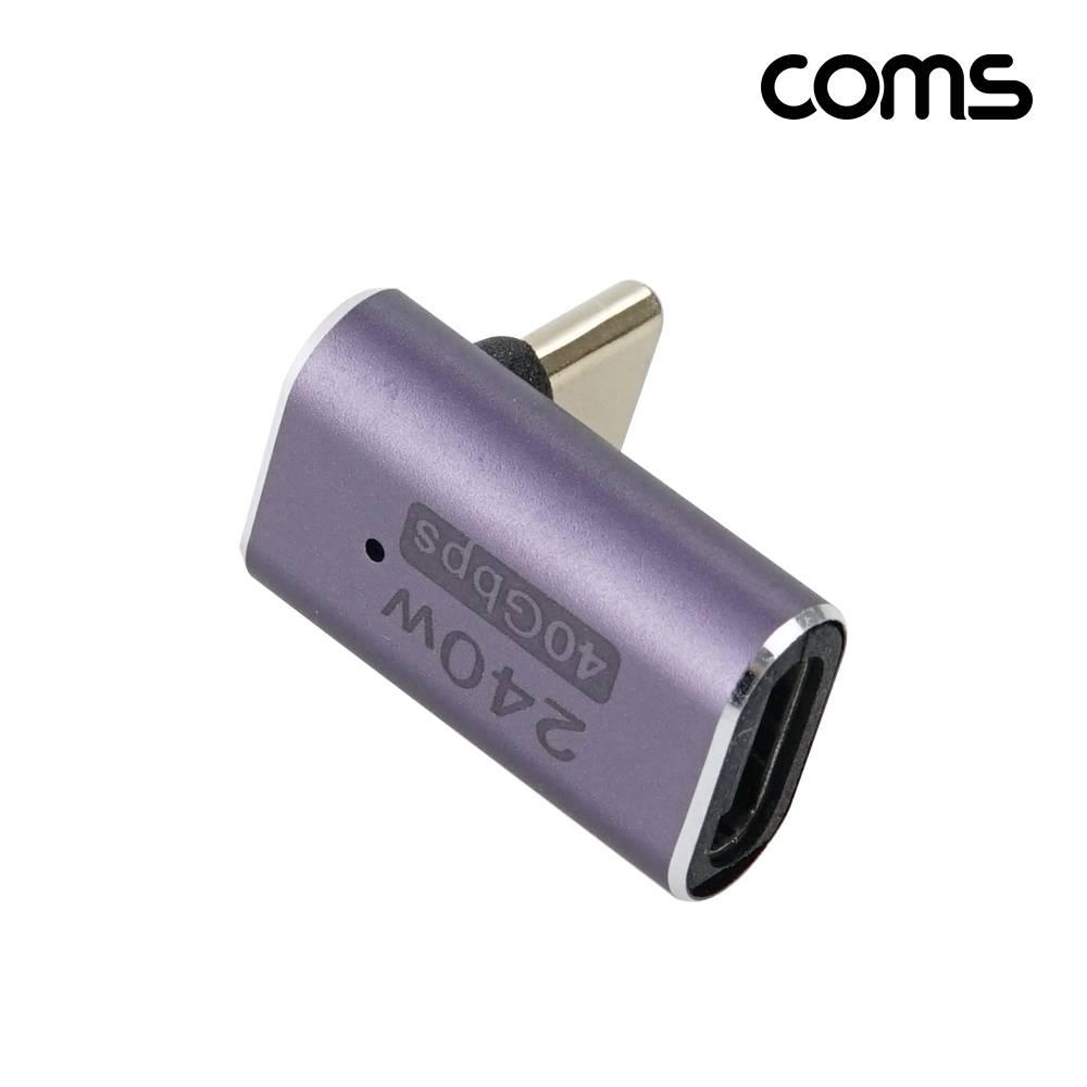 USB 4.0 Type C 젠더 C타입 to C타입 MF 240W E-Marker 이마커 최대 40Gbps 상하 꺾임 JA218