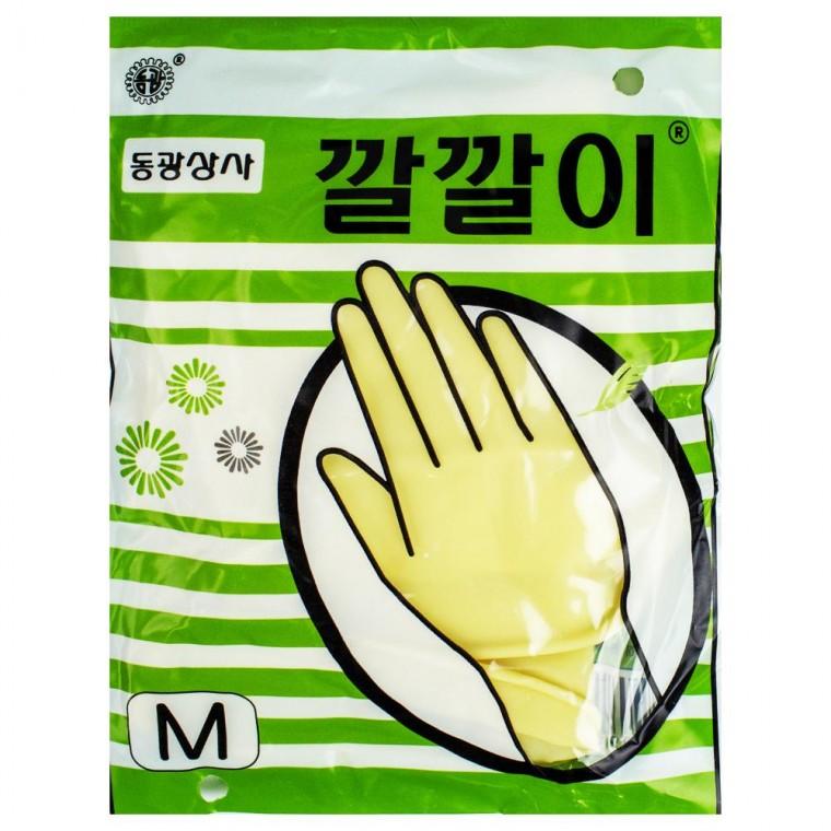 깔깔이 미용장갑 중형 10매-옐로우