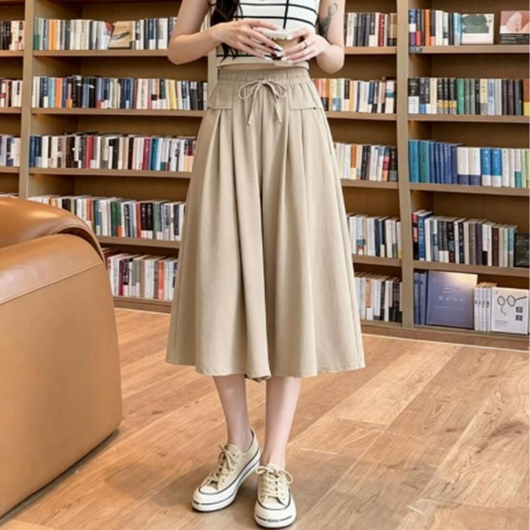 밴딩 와이드 플레어 치마바지 통바지 7부