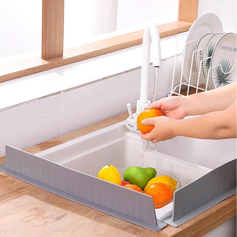 (포워드테크) 실리콘 싱크대물막이 주방 설거지 세면대 물튀김방지 가림막 씽크대 물받이