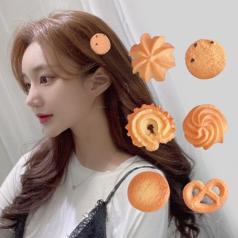 달콤한 쿠키 집게핀 머리핀