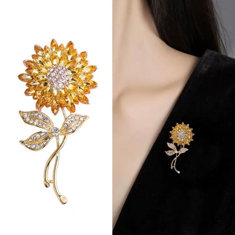 럭셔리 해바라기 브로치 패션 액세서리 옷핀
