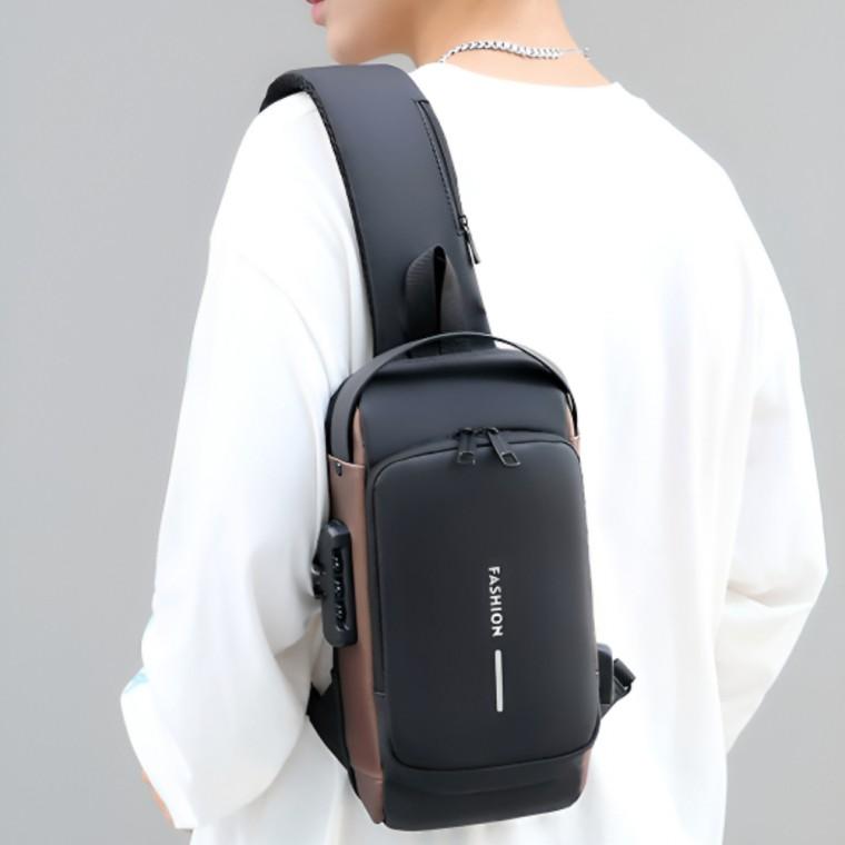 도난방지 암호 바디 슬링백 크로스백 잠금 가방 USB