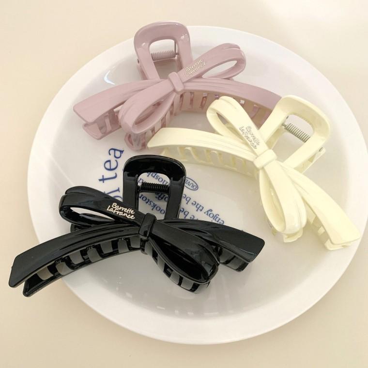 [쓰러담아] 바렛 리본 집게핀 프랑스핀 대왕 헤어 집게 머리핀 올림머리 반묶음 자동핀 바나나핀