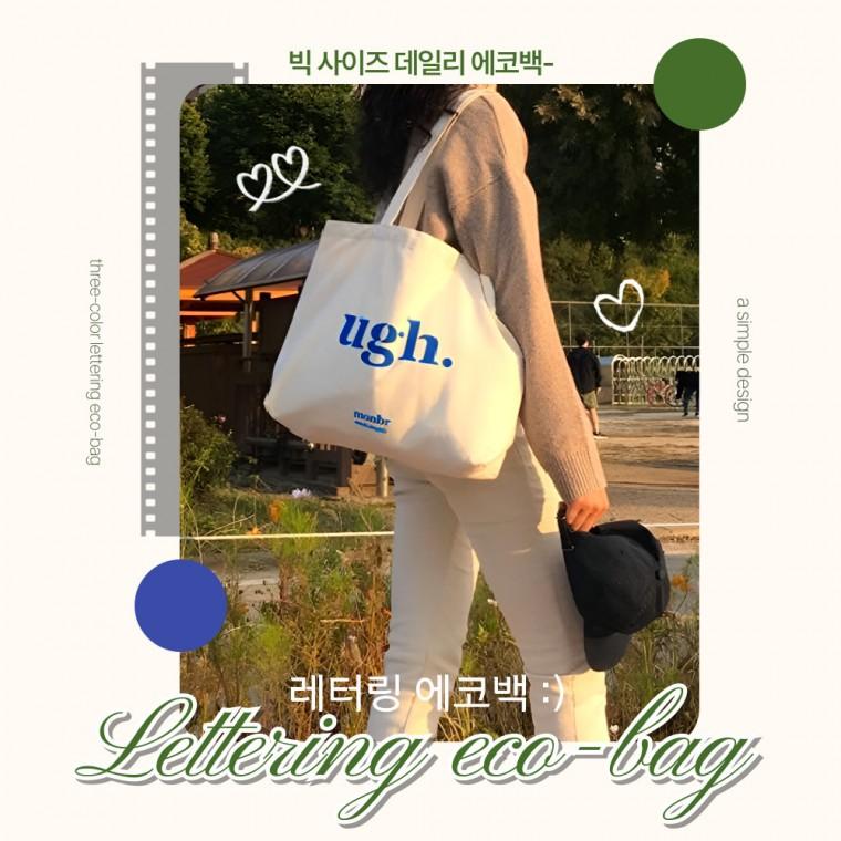 [BBT4] 레터링 에코백 캔버스백 런치백 직장인 도시락 가방 패션