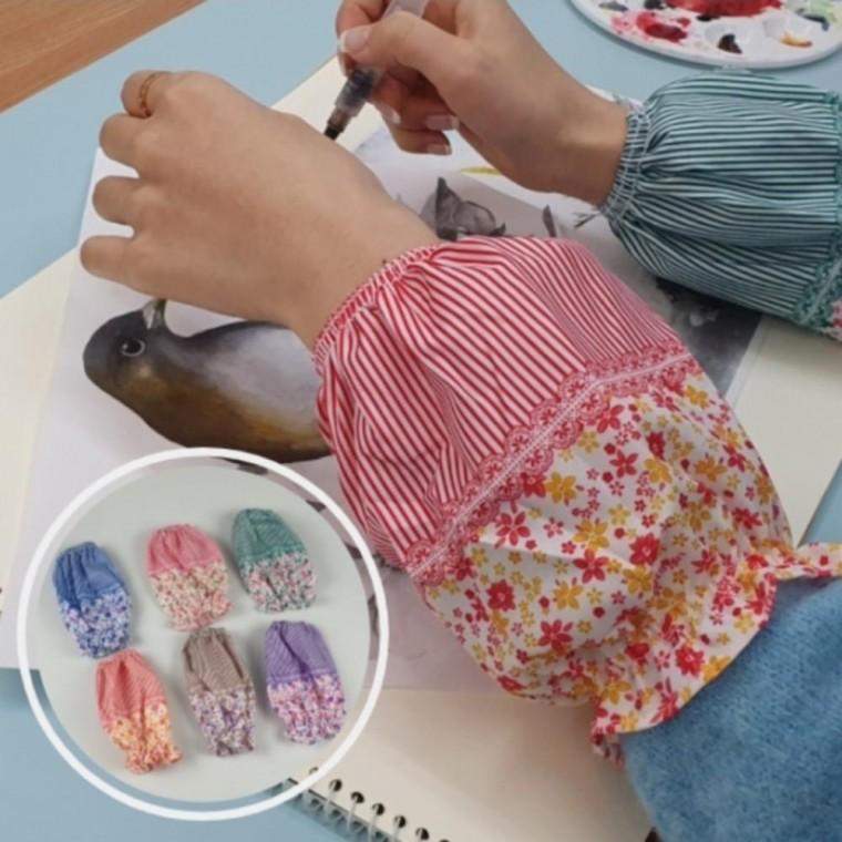 색랜덤 1개 짧은 팔 토시 꽃무늬 예쁜 암슬리브 소매 보호 반토시 커버 손목 작업 토시