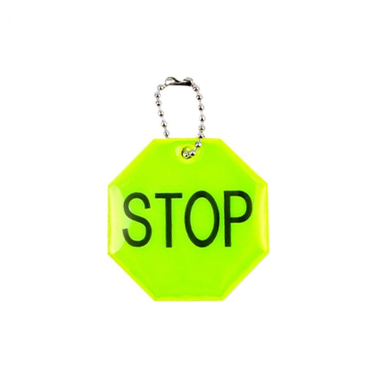 STOP 야간 빛 반사 키링