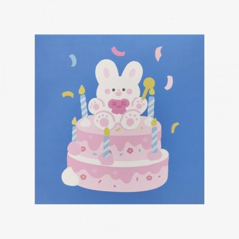 생일 축하 팝업 카드 세트 리본토끼