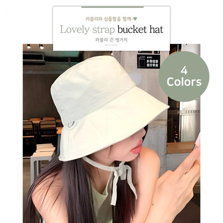 [BBT4] 양면 러블리 끈 벙거지모자 서핑 여행 등산 산책 버킷햇 햇빛가리개모자 얼굴소멸