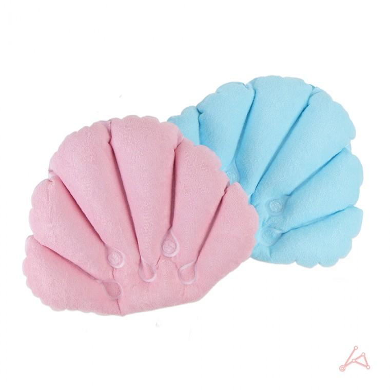 조개모양 욕조 머리 받침대 핑크