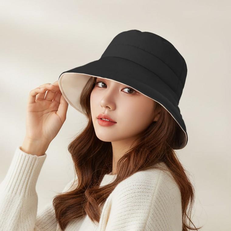 일본 직수입 리버시블 패딩 버킷햇(블랙)