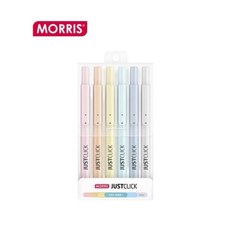 모리스 JUSTCLICK 마일드 형광펜 S 6색세트