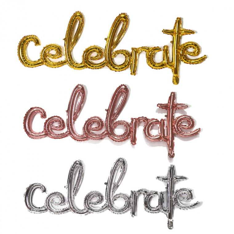 celebrate 은박 글자풍선 은박풍선 기념일 축하 파티 이벤트 서프라이즈 레터링풍선 영어풍선 꾸미기