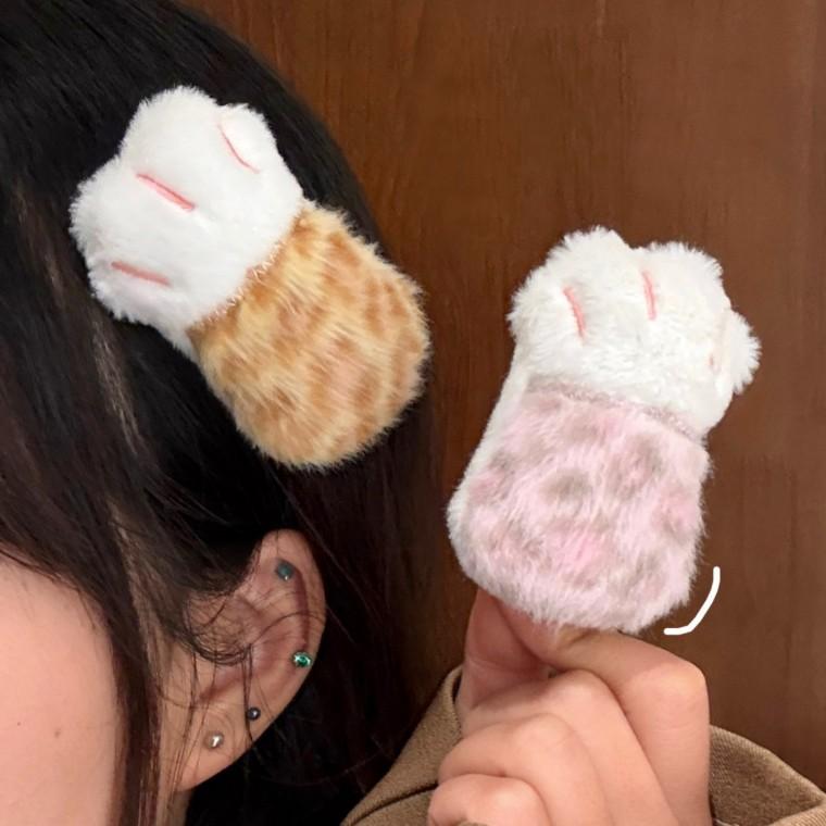 고양이발 인형 헤어집게 / 머리핀 헤어핀 모자집게 cat paw
