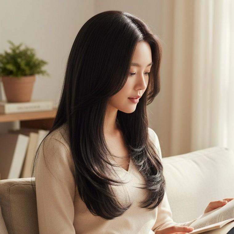 포리슨 레이어드 C컬 원터치 부분가발 SD-262047