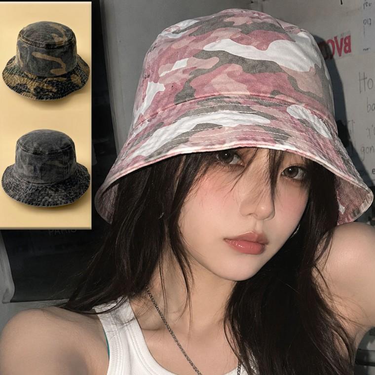 남녀공용 빈티지 카모 벙거지모자 버킷햇