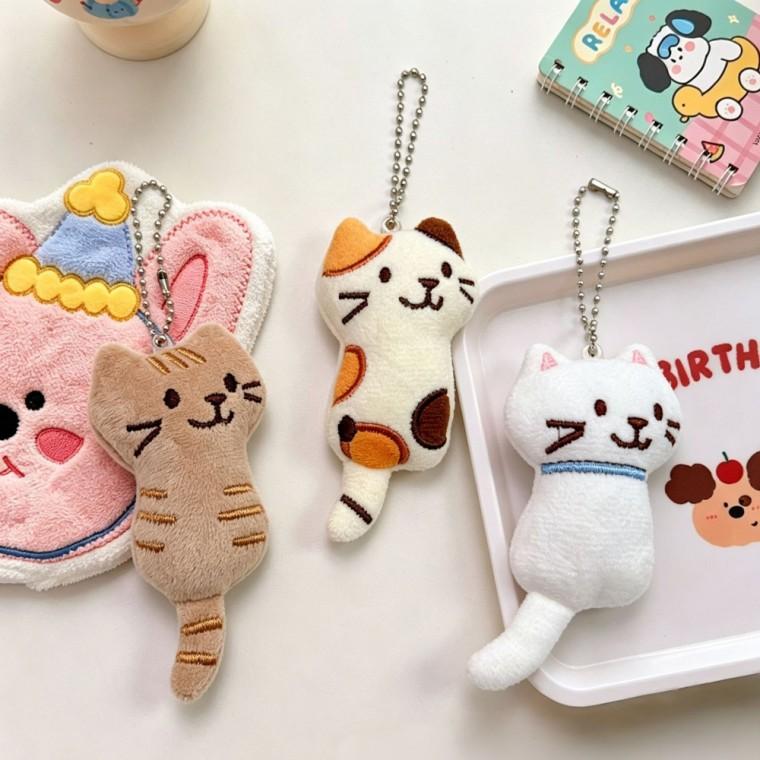 삼둥이 우아한 고양이 인형 키링 HC0197