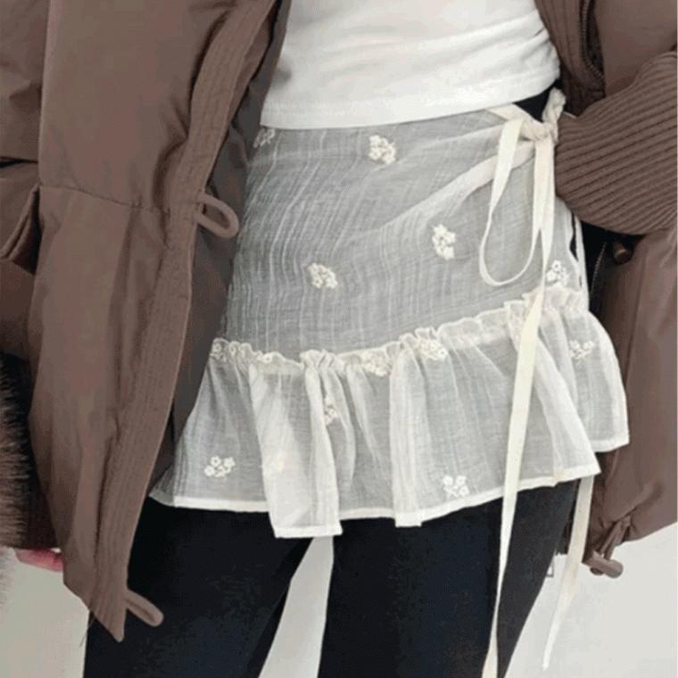 플시 레이어드 스커트