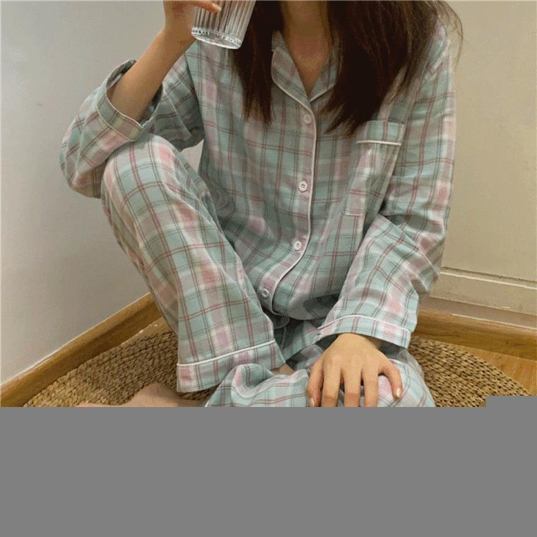 여리여리 체크 잠옷세트