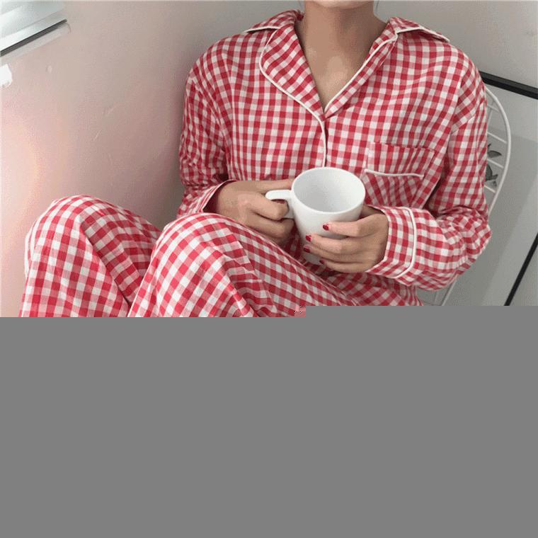 클래식체크 잠옷세트