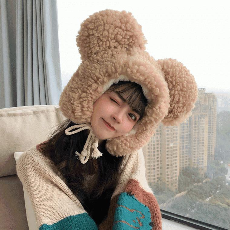 해피데이 양털 모자