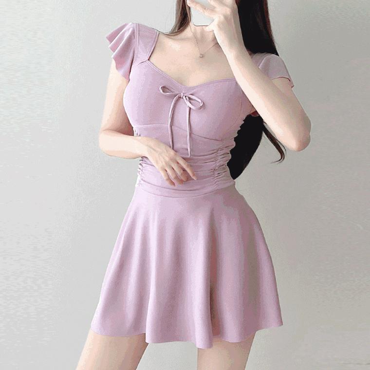 비너스 셔링 플레어 원피스 수영복