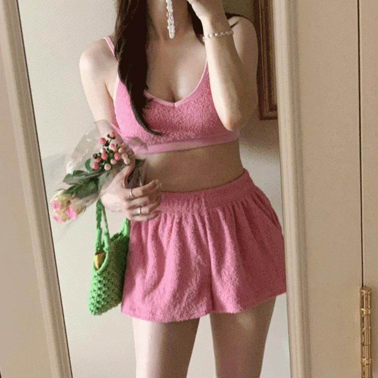 (3pcs)팜비치 테리 수영복