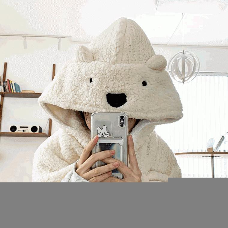 베이비베어 양털 후드담요