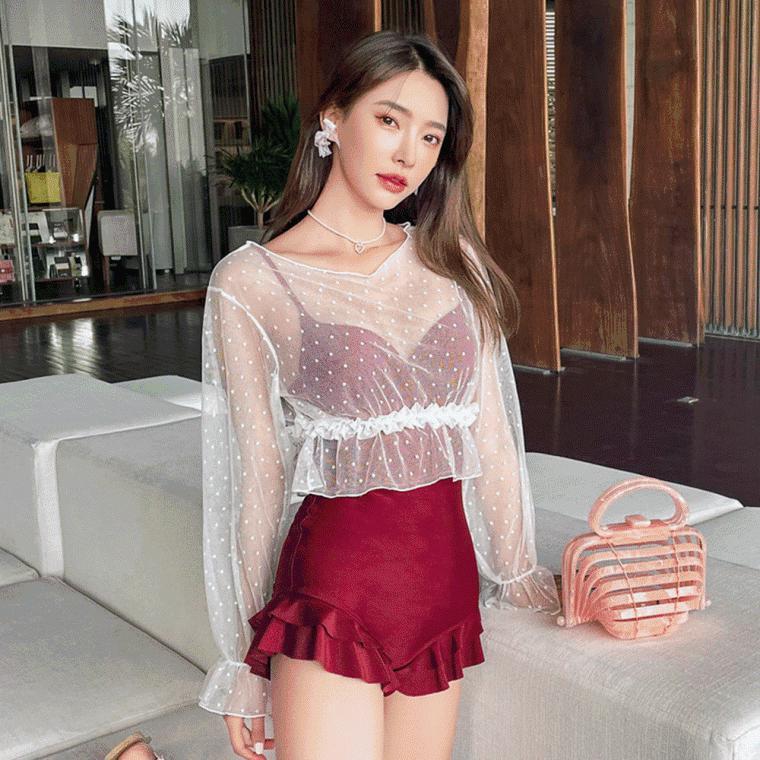 (2pcs)아이리스 시스루 모노키니