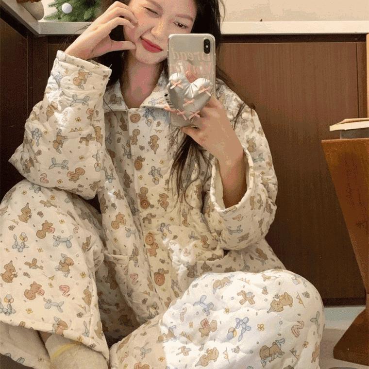 놀이터 누빔 파자마세트