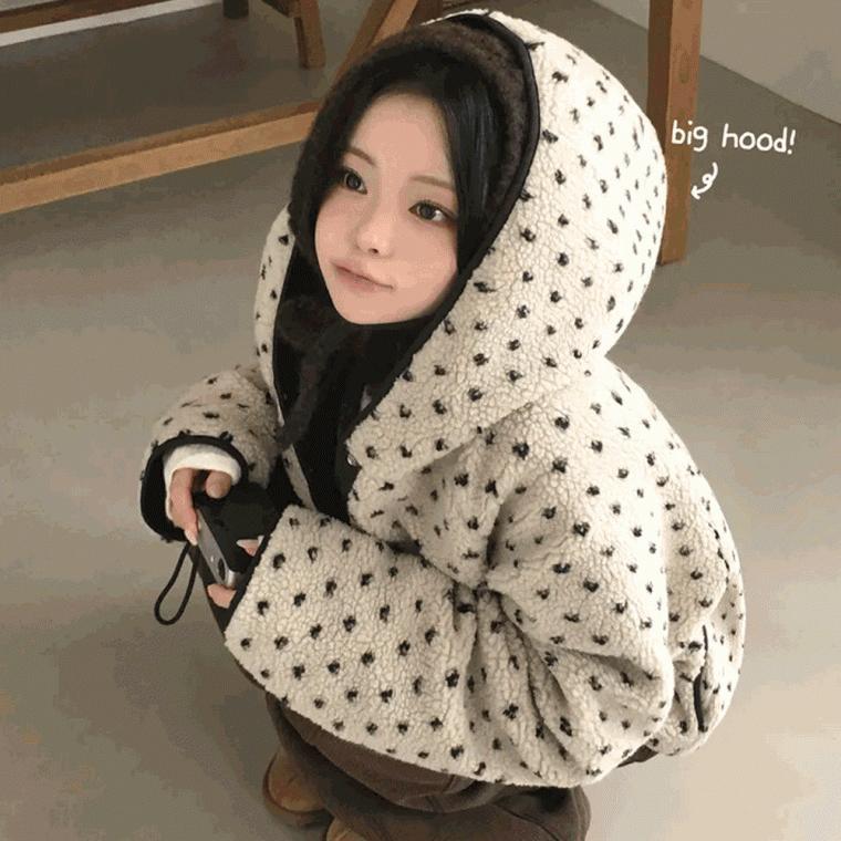 콩이 뽀글이 양면 후리스 점퍼