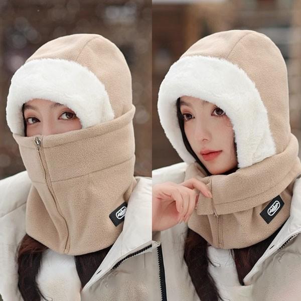 히트 풀페이스 집업 바라클라바 남녀공용 후드 모자 워머 목도리 벙거지 털모자 보온 겨울 스키장