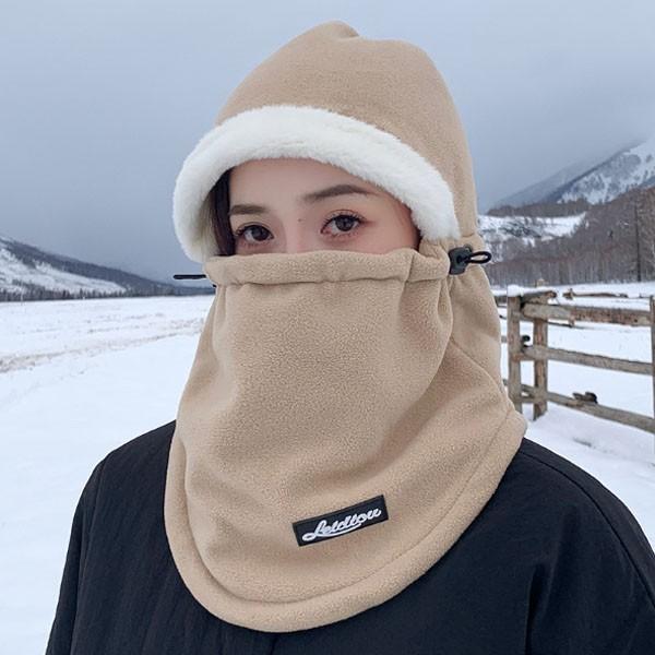 엣지 퍼라인 스트링 딥후드 바라클라바 남녀공용 후드 모자 워머 목도리 벙거지 털모자 보온 겨울