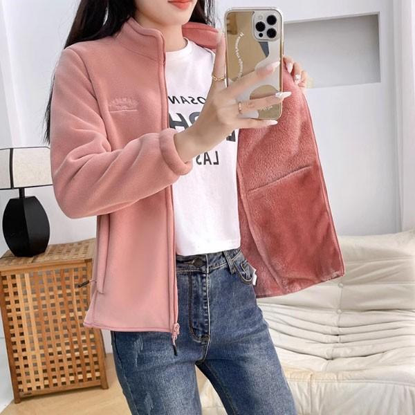 포근 융털 스탠드넥 후리스 집업 점퍼 바람막이 봄 가을 겨울 아우터 잠바 점퍼 여성 외투 이너