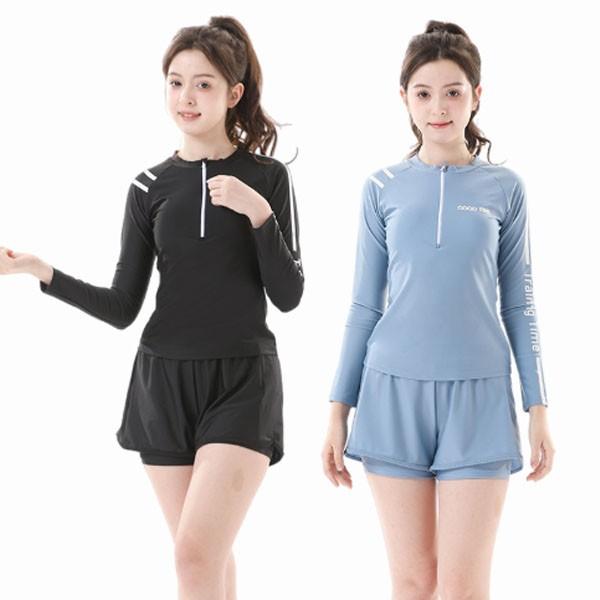 스카이 라인 집업 래쉬가드 투피스 수영복 비키니 모노키니 여름 비치 휴가 바지 팬츠 세