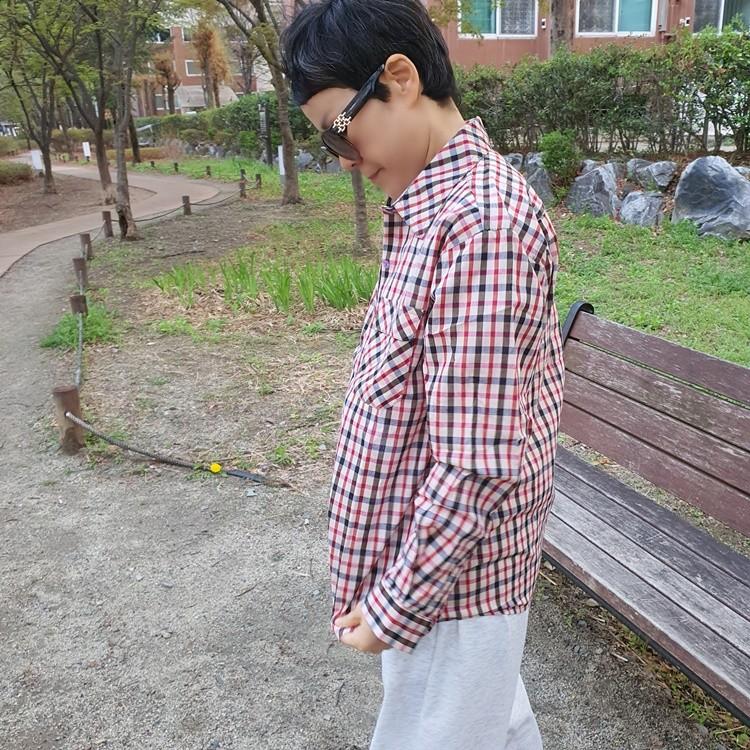 만만 여성 봄 여름 가을 작업남방 긴팔 체크 면혼방