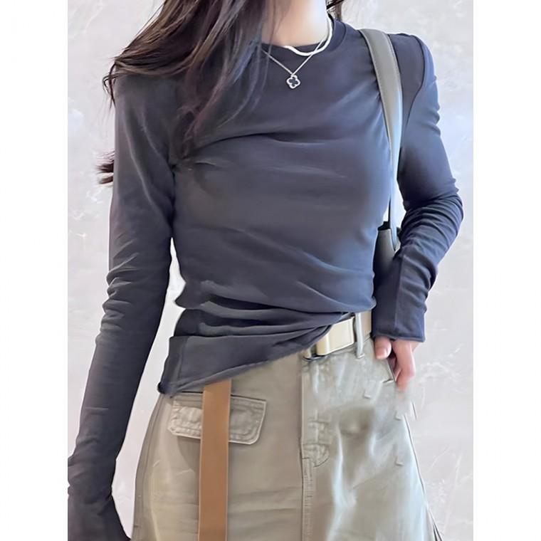 앏은 반비침 긴팔 티셔츠 슬림심플 SH1557