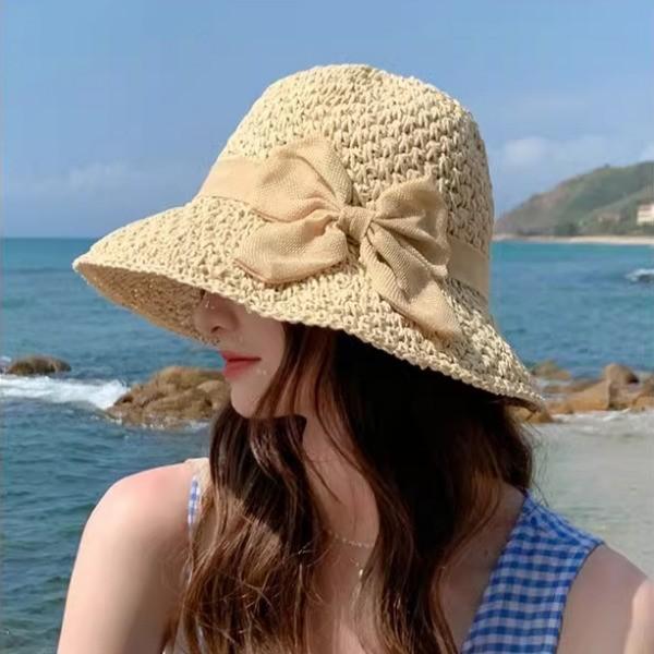 매력적인 리본 라탄 썬 버킷햇 hat04