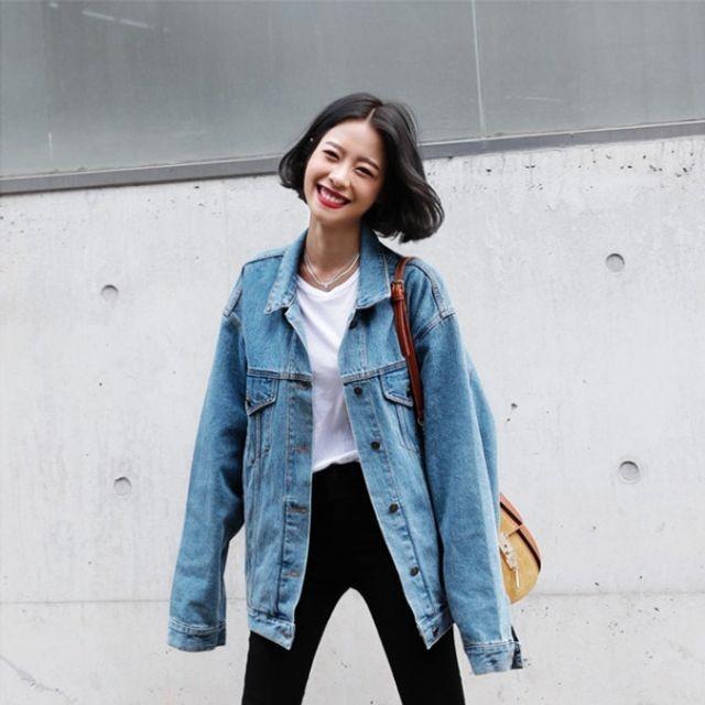베이직핏 캐주얼 여성 데님자켓 ds02