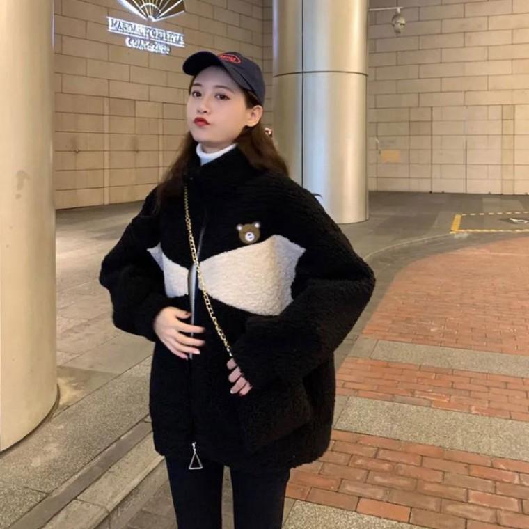 러블리 곰돌이자수 집업 아우터 wjp02