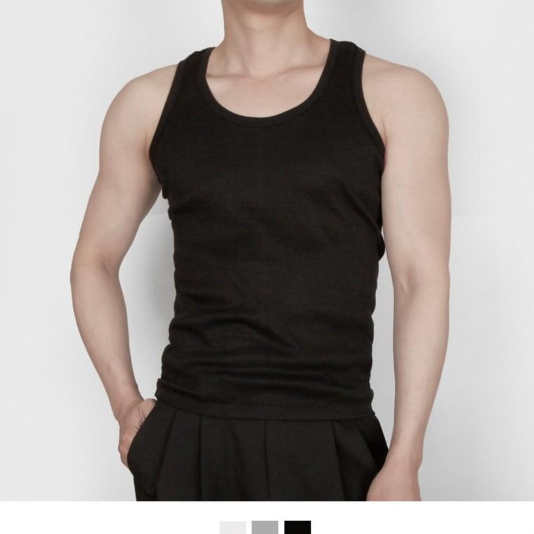 남성 데일리 스판 슬림핏 러닝헬스 민소매나시룩