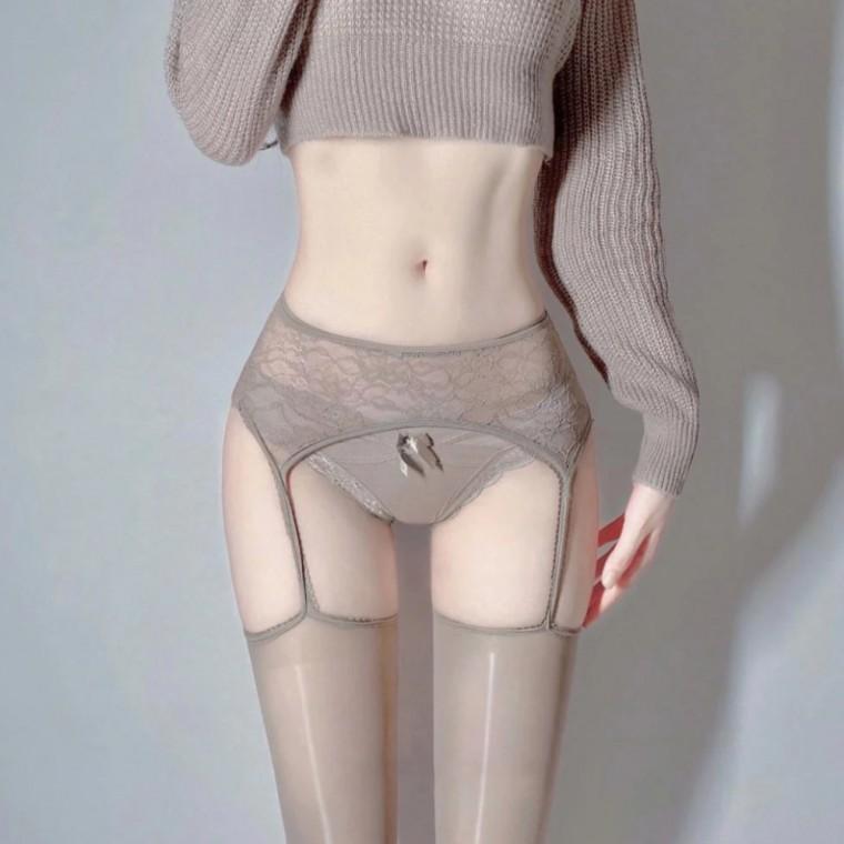 글로우 일체형 시스루 가터 스타킹 5color