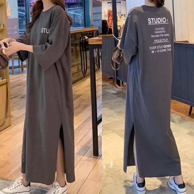 빅사이즈 데일리 캐주얼 오버핏 체형커버 롱원피스