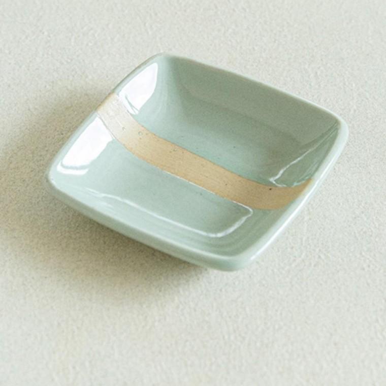 이천도자기 발수청자 정사각 초장기 8.5cm 종지 그릇 식기 플레이트